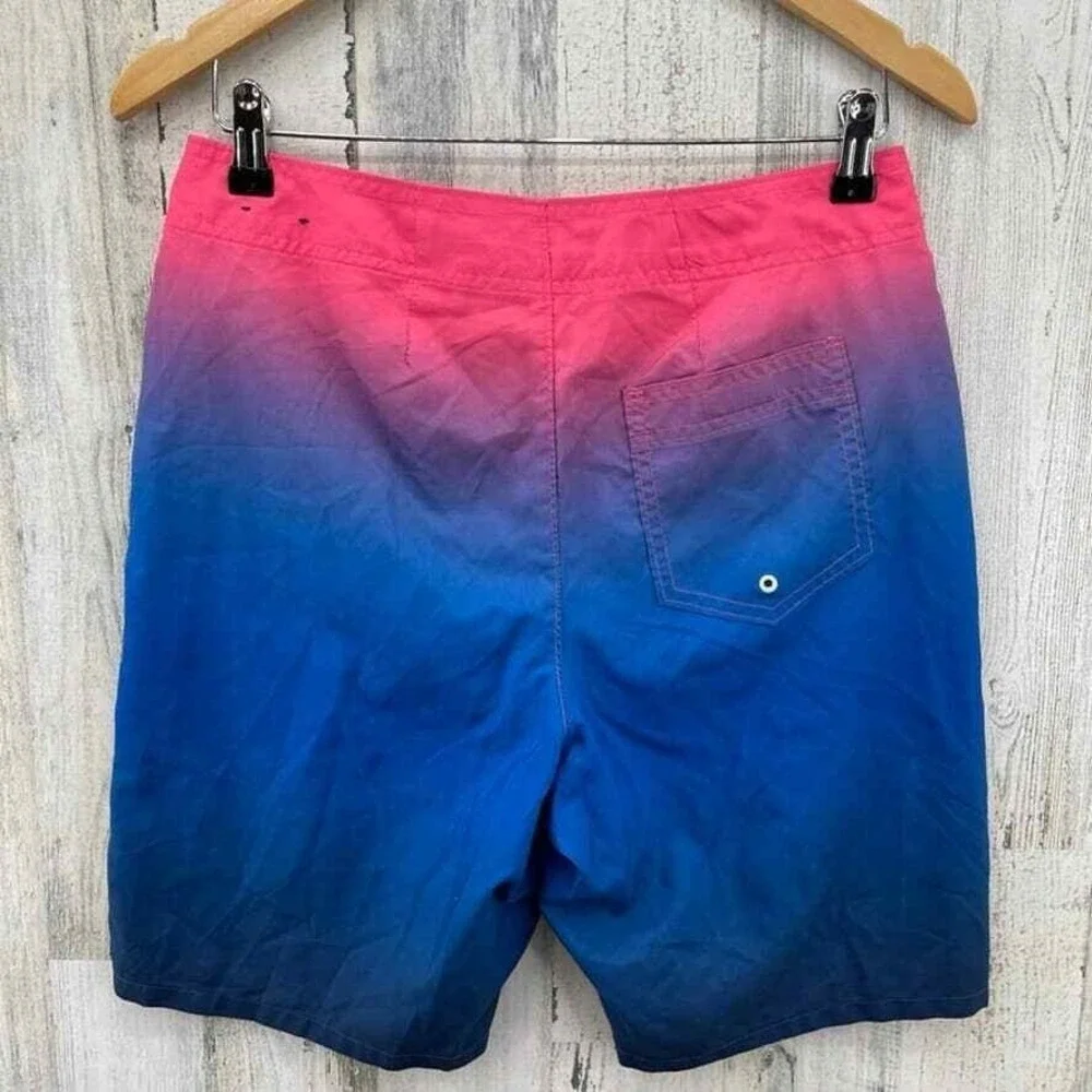 Hollister Swim Trunks Shorts Mens 28 Pink Purple Blue Mesh Lined Pockets‎